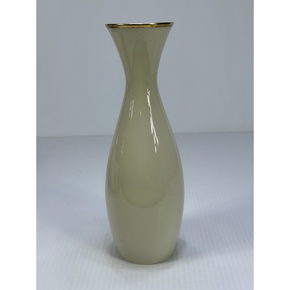 Vintage Zeh Scherzer Bavaria Germany Bud Vase Ivory Porcelain Gold Trim 43612